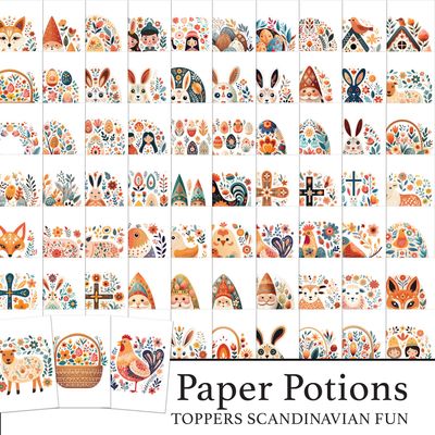 Paper Potions  - Scandinavian Fun Toppers Digital Kit Paper Potions  - Scandinavian Fun Toppers Digital Kit