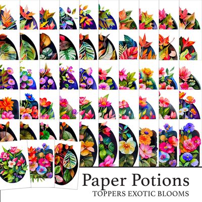 Paper Potions  - Exotic Blooms Toppers Digital Kit