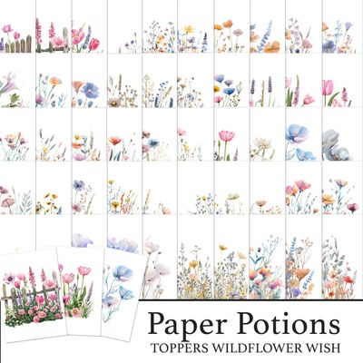 Paper Potions  - Wildflower Wish Toppers Digital Kit Paper Potions  - Wildflower Wish Toppers Digital Kit