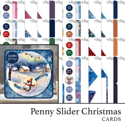 Penny Slider Christmas Cards Kinetic Digital Project with Bonus SVGs