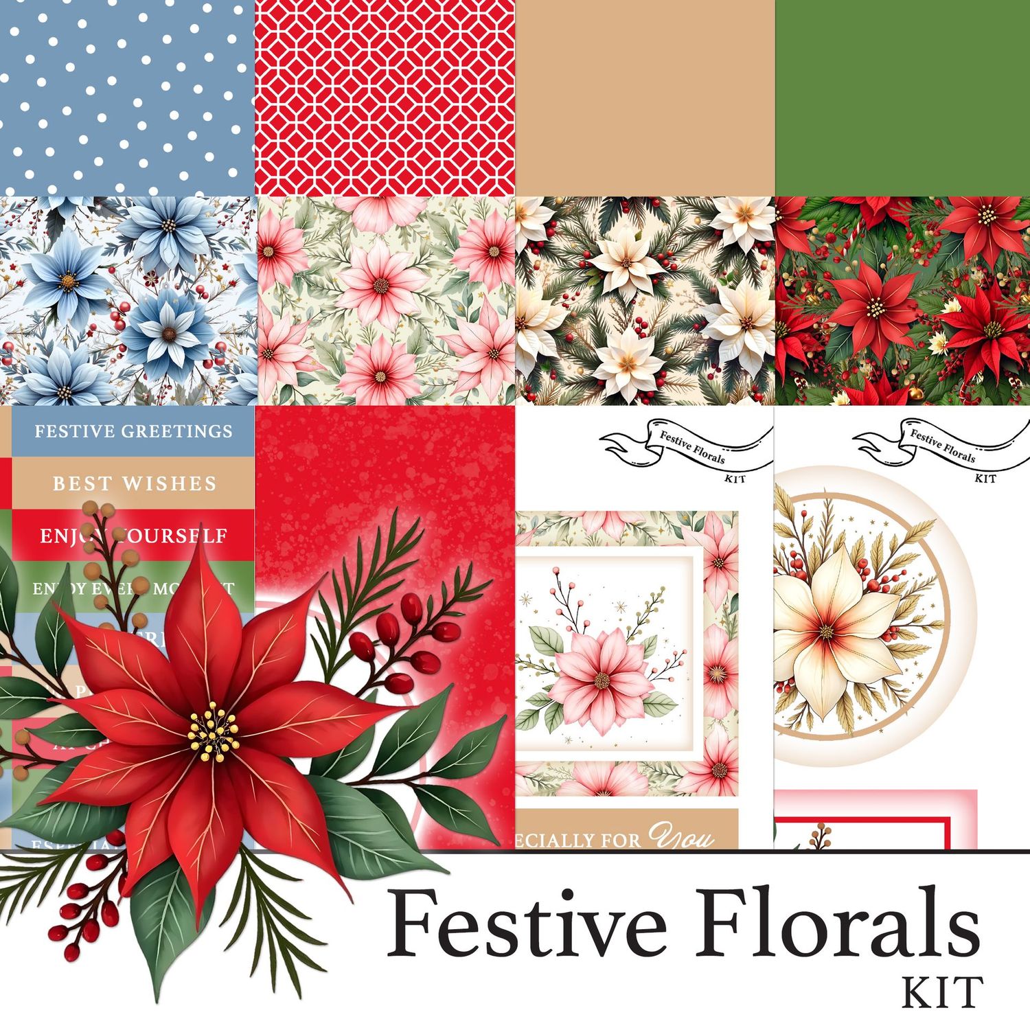 Festive Florals Digital Kit