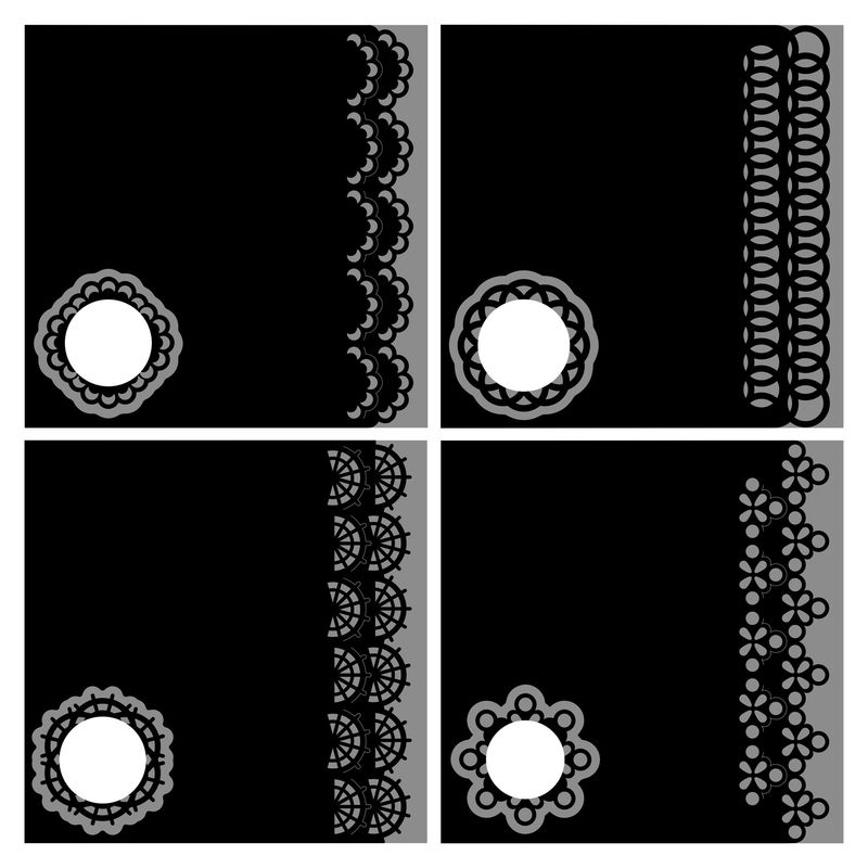 Detail Edged Cards SVG Cutting Files
