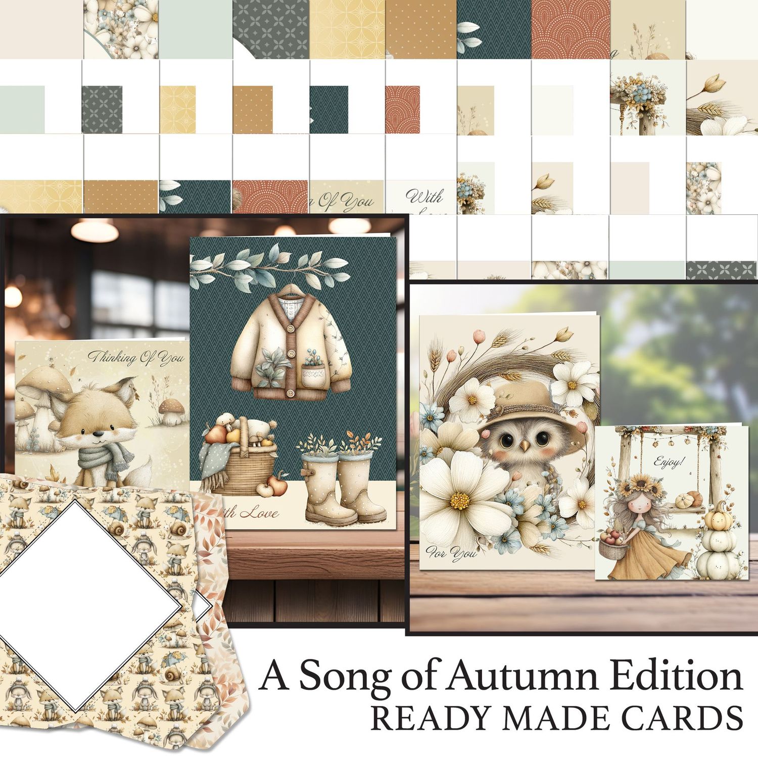 A Song of Autumn Edition Ready Made Cards Digital Kit