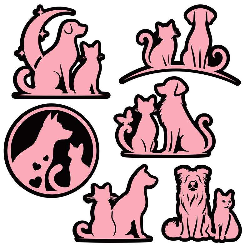Furry Friends Silhouettes SVGs Files