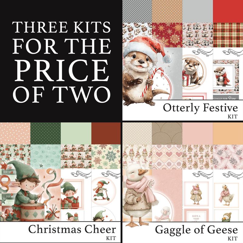 3 for 2 - Otterly Festive Digital Kit, Christmas Cheer Digital Kit & Gaggle of Geese Digital Kit