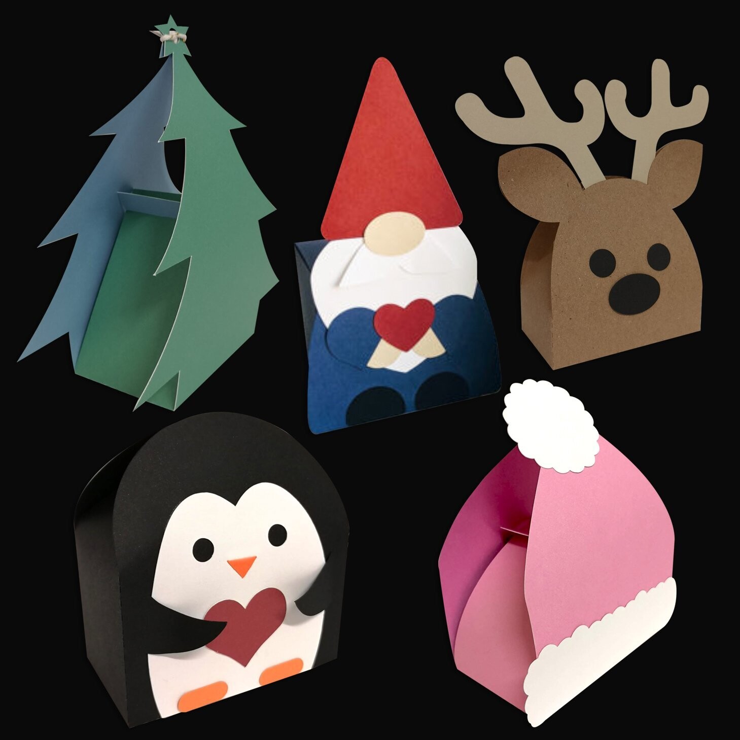Festive Treat Box Bundle SVG File Festive Treat Box Bundle SVG File