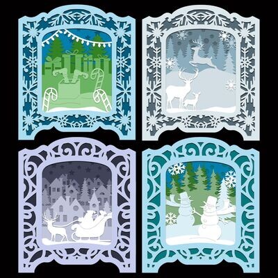 Festive Shadow Boxes SVG Cutting Files Vol I