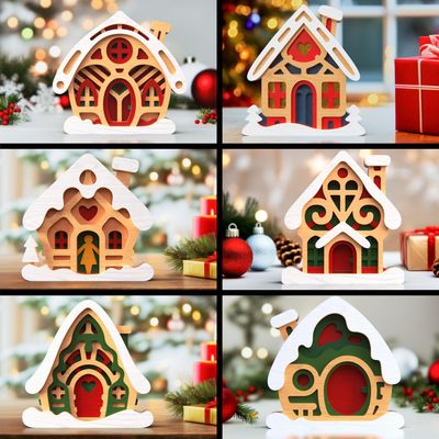 Christmas Cottages SVG Cutting Files Christmas Cottages SVG Cutting Files