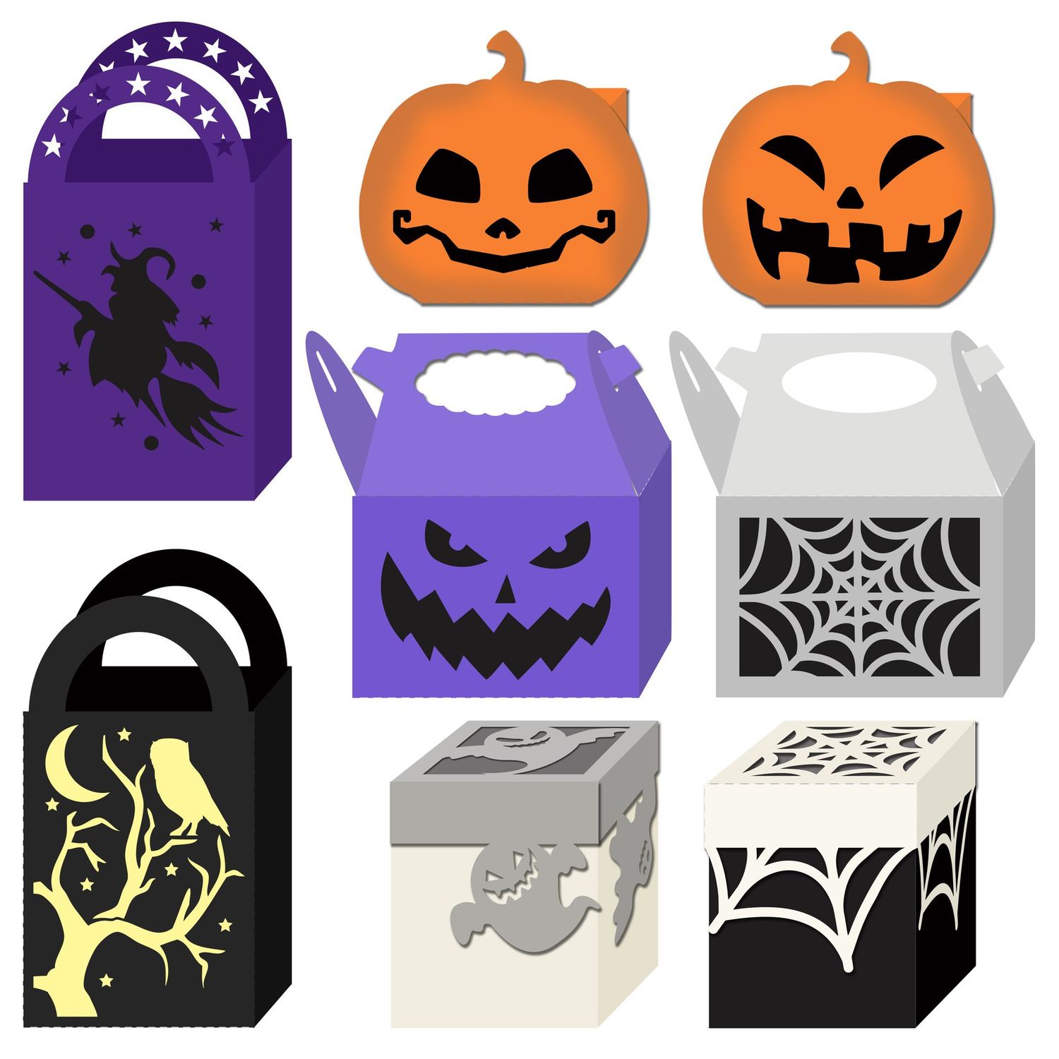 Halloween Treat Box Bundle SVG Files Halloween Treat Box Bundle SVG Files