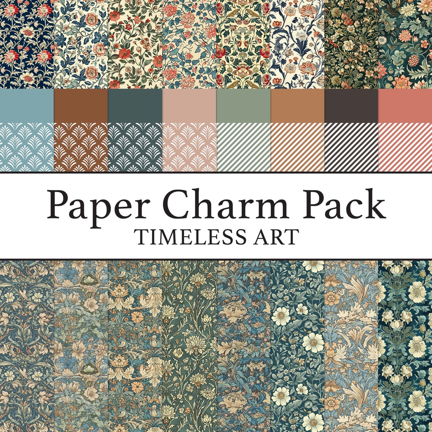 Paper Charm Pack Timeless Art Digital Kit Paper Charm Pack Timeless Art Digital Kit