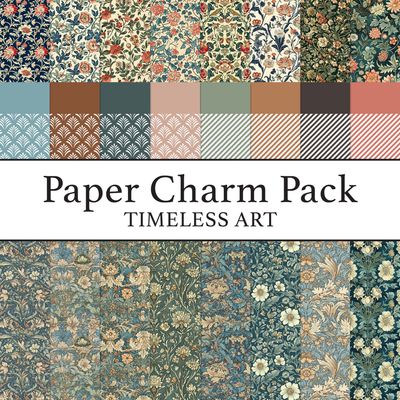 Paper Charm Pack Timeless Art Digital Kit Paper Charm Pack Timeless Art Digital Kit