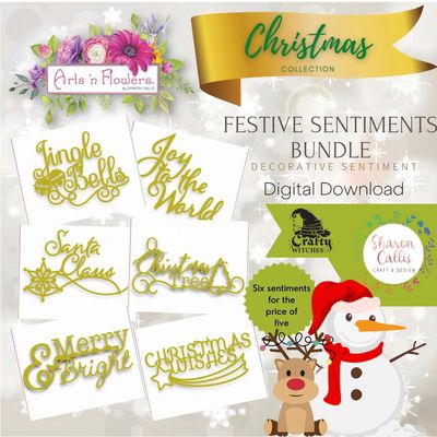 Festive Sentiments SVG Bundle by Sharon Callis Festive Sentiments SVG Bundle by Sharon Callis
