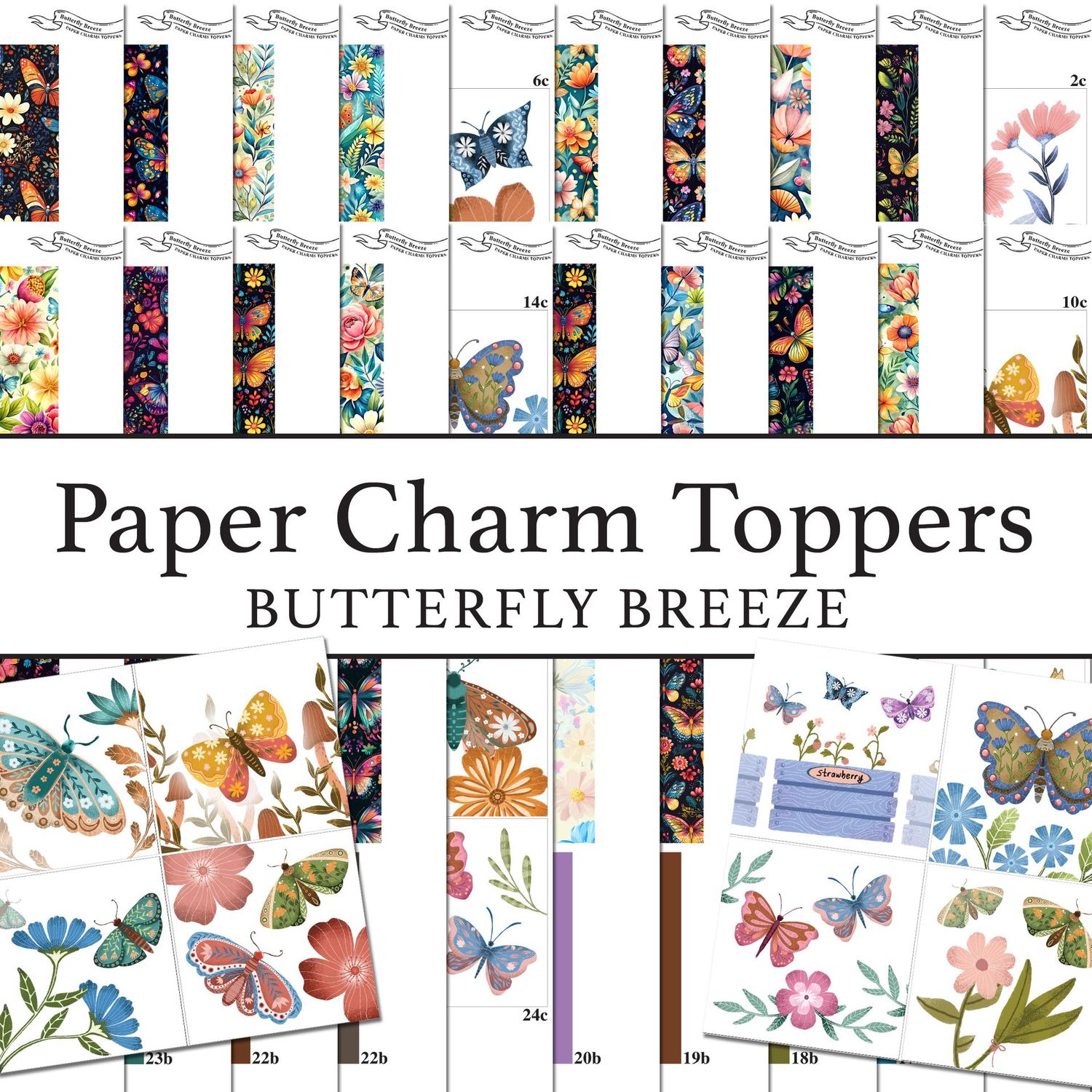 Paper Charm Toppers Butterfly Breeze Digital Kit