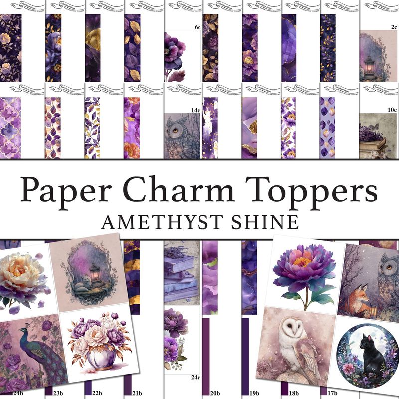 Paper Charm Toppers Amethyst Shine Digital Kit