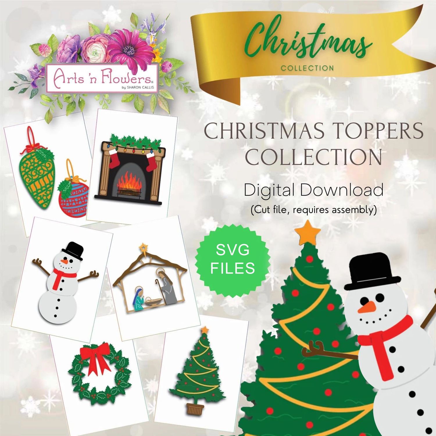 Christmas Toppers SVG Collection by Sharon Callis Christmas Toppers SVG Collection by Sharon Callis