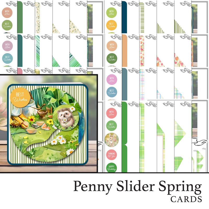 Penny Slider Spring Cards Kinetic Digital Project with Bonus SVGs