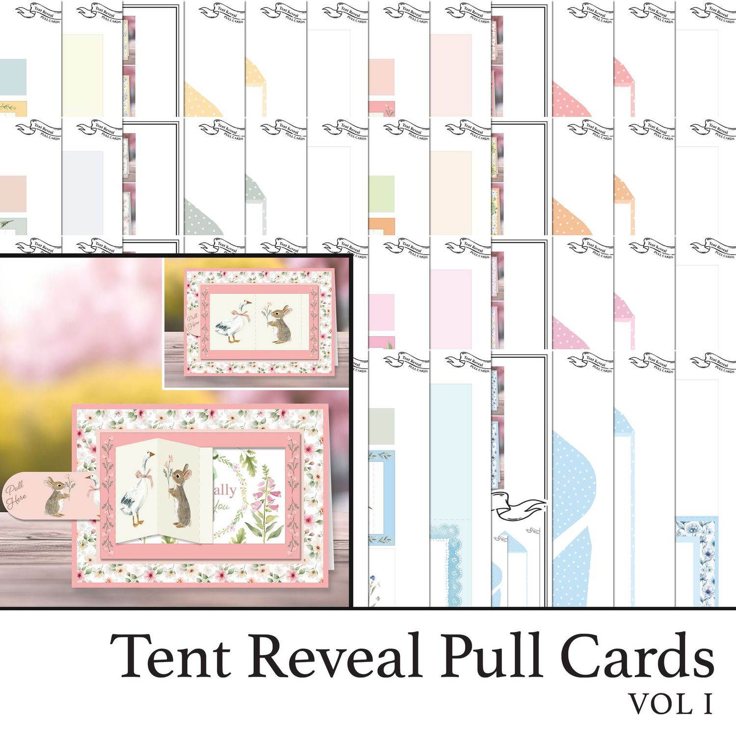 Tent Reveal Pull Cards Kinetic Digital Project with Bonus SVGs