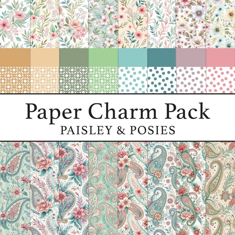 Paper Charms Pack Paisley and Posies Digital Kit Paper Charms Pack Paisley and Posies Digital Kit
