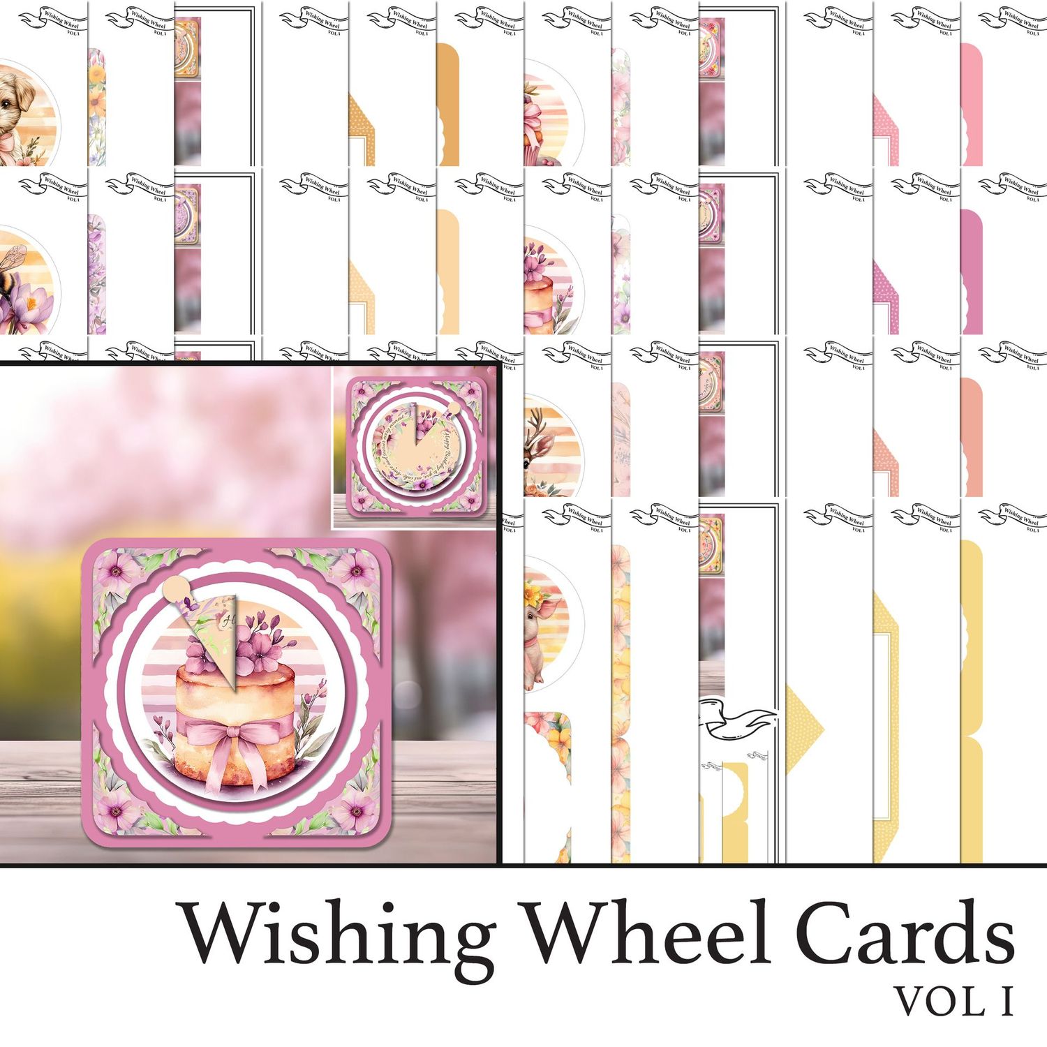 Wishing Wheel Cards Kinetic Digital Project with Bonus SVGs