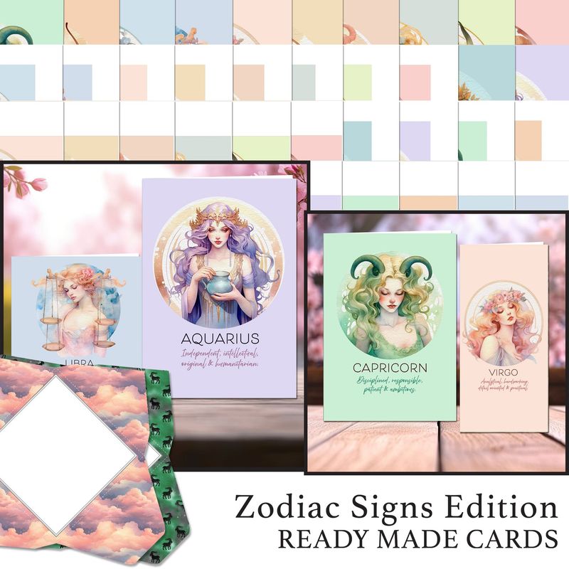 Zodiac Signs Edition Ready Made Cards Digital Kit