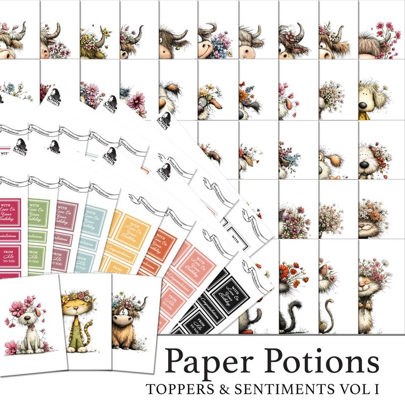 Paper Potions Toppers & Sentiments Vol I Digital Kit