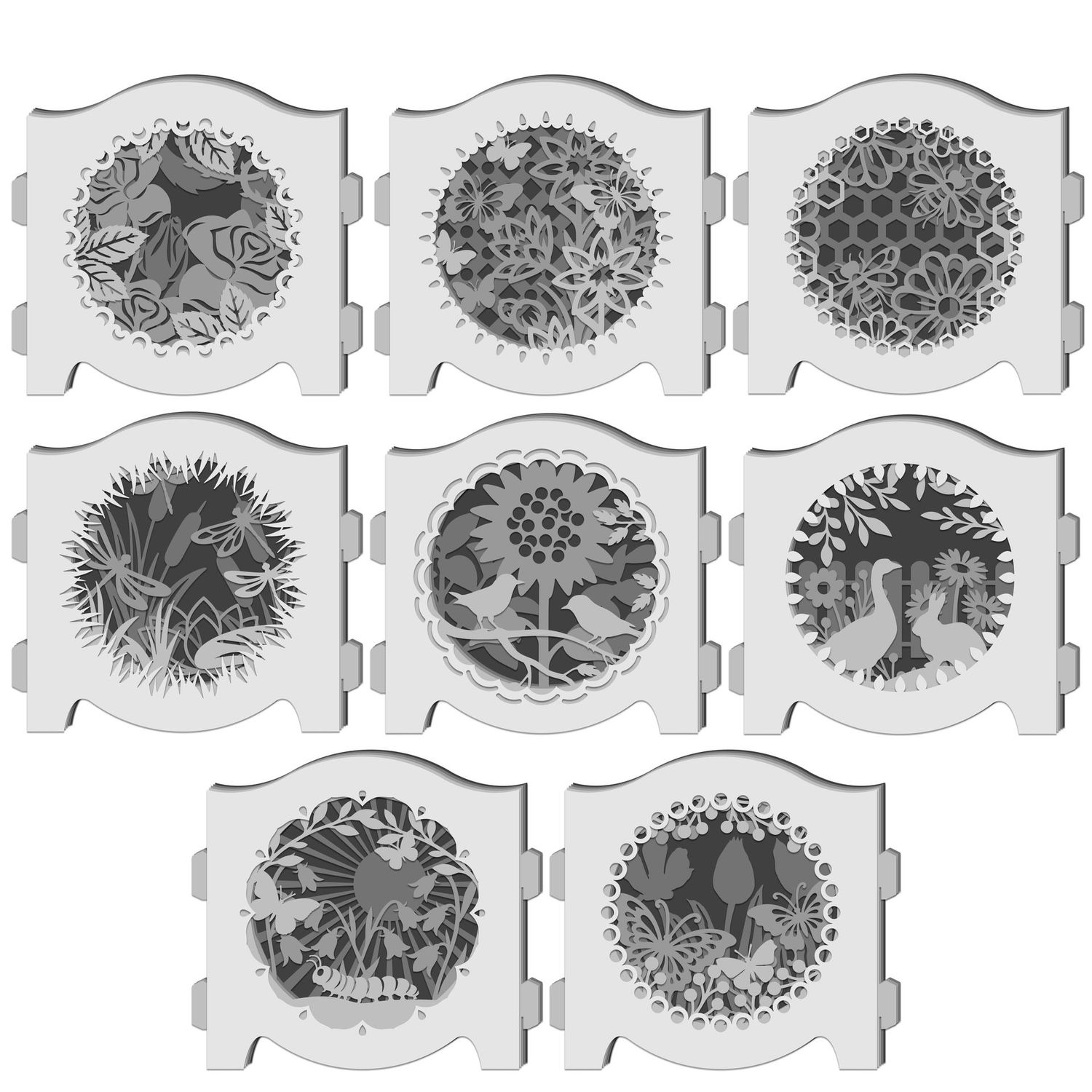Petit Nature Shadow Boxes SVG Cutting Files Petit Nature Shadow Boxes SVG Cutting Files