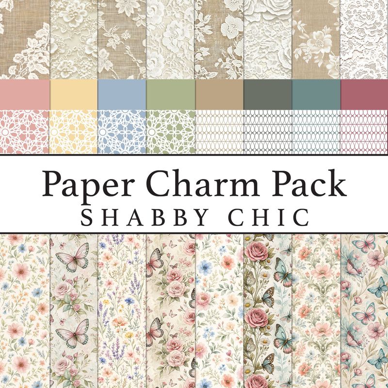 Paper Charms Pack Shabby Chic Papers Digital Kit