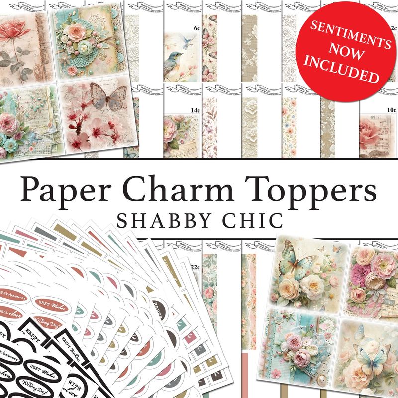 Paper Charms Toppers Shabby Chic Digital Kit