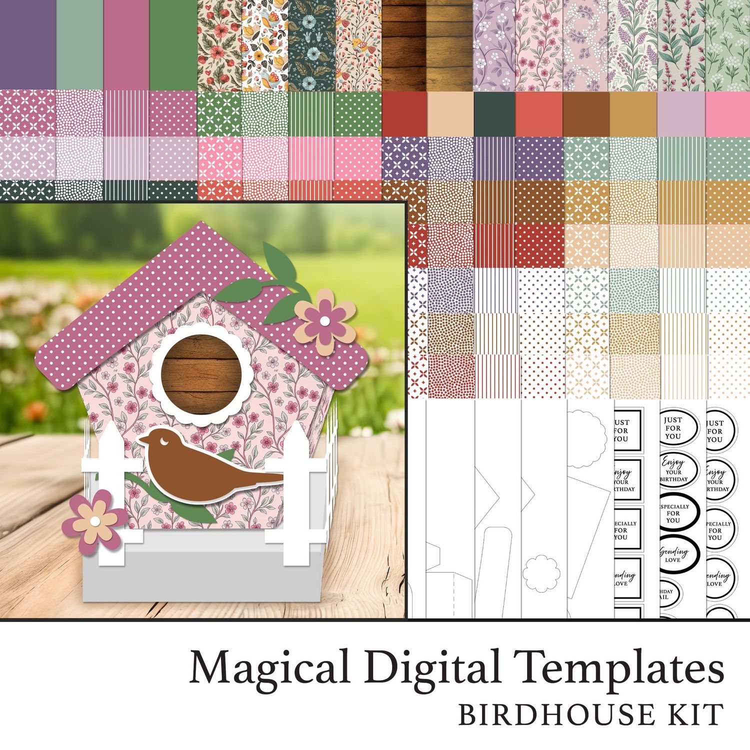 Birdhouse Magical Digital Templates Kit Birdhouse Magical Digital Templates Kit