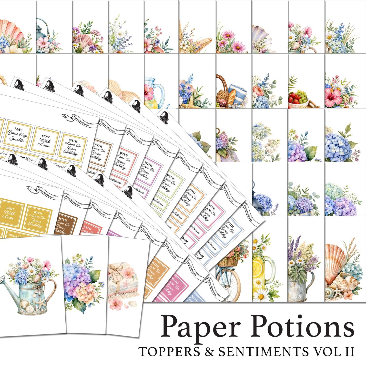 Paper Potions Toppers & Sentiments Vol II Digital Kit