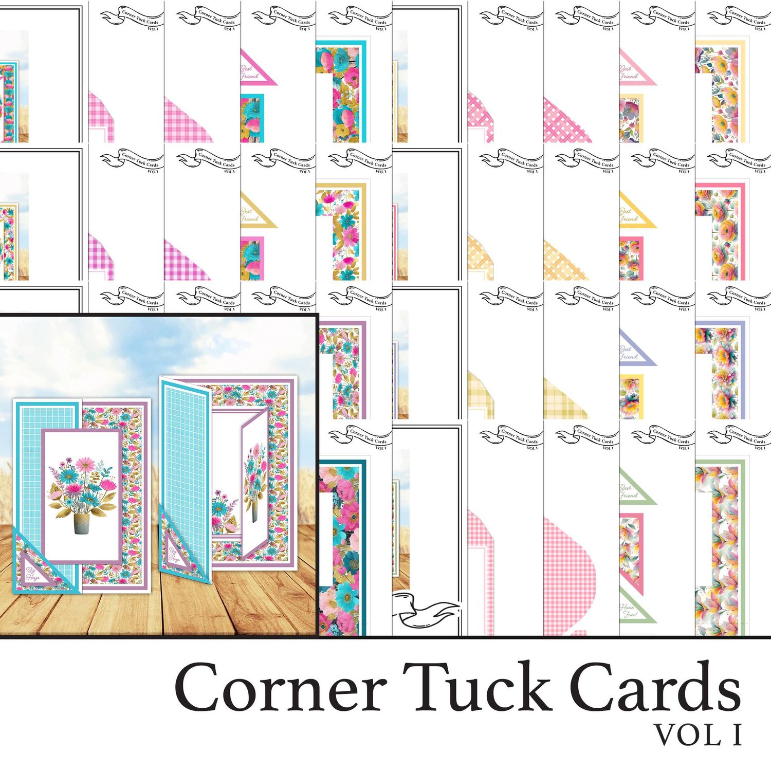 Corner Tuck Cards Vol I Kinetic Digital Project with Bonus SVGs Corner Tuck Cards Vol I Kinetic Digital Project with Bonus SVGs