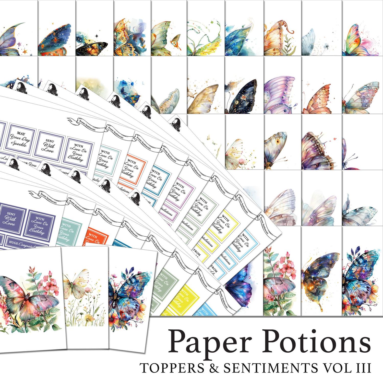 Paper Potions Toppers & Sentiments Vol III Digital Kit Paper Potions Toppers & Sentiments Vol III Digital Kit