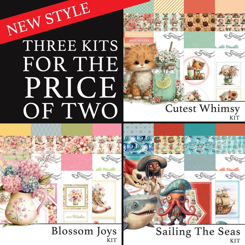 NEW STYLE 3 for 2 - Blossom Joys Digital Kit, Cutest Whimsy Digital Kit & Sailing The Seas Digital Kit