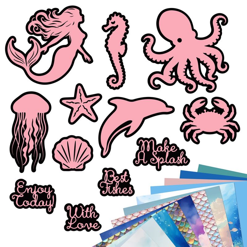 Ocean Adventure SVG Silhouettes - With BONUS Backgrounds Ocean Adventure SVG Silhouettes - With BONUS Backgrounds