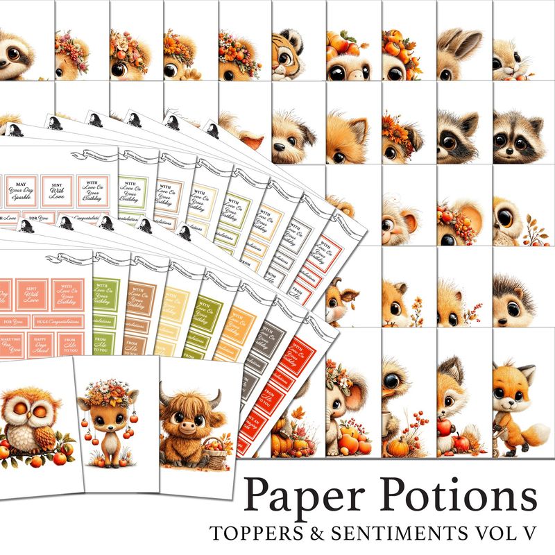 Paper Potions Toppers & Sentiments Vol V Digital Kit