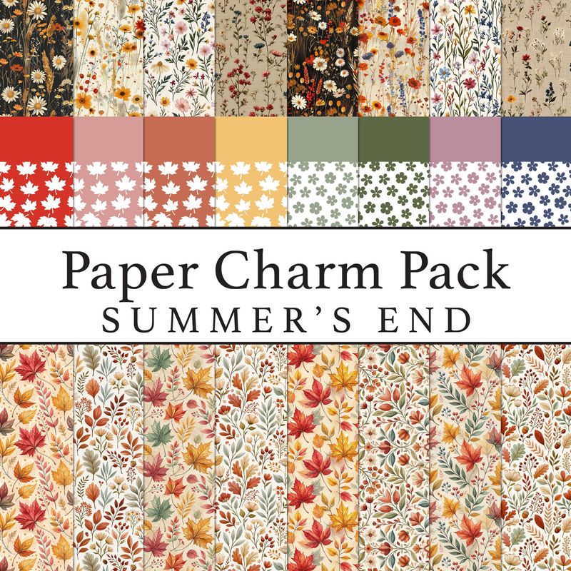 Paper Charm Pack Summer's End Papers Digital Kit Paper Charm Pack Summer's End Papers Digital Kit