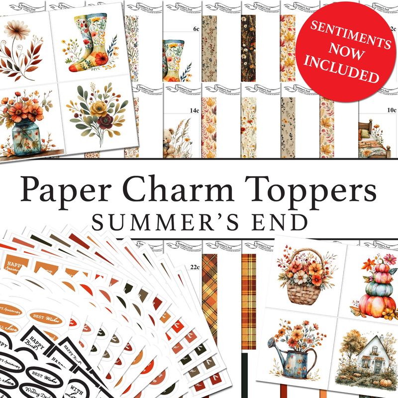 Paper Charm Toppers Summer's End Digital Kit Paper Charm Toppers Summer's End Digital Kit