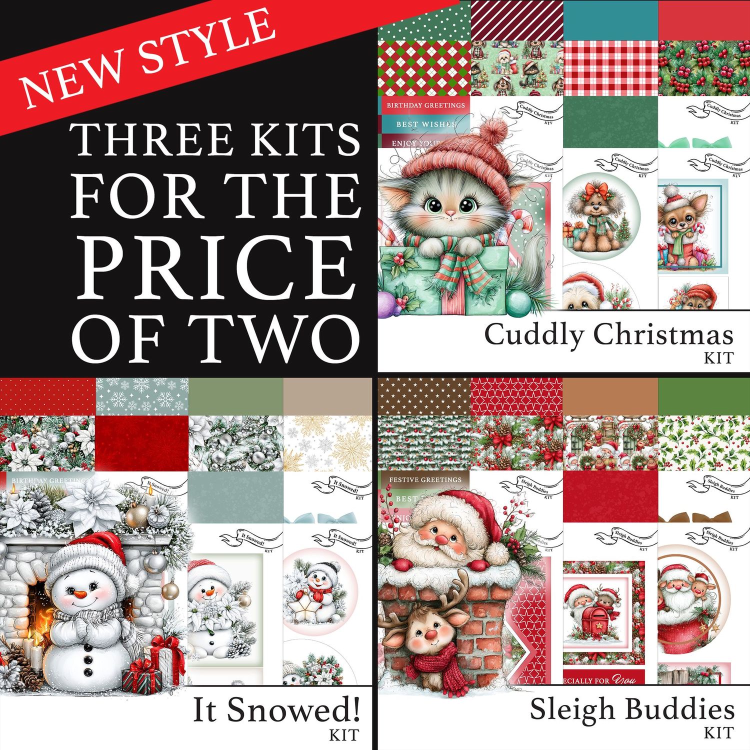 NEW STYLE 3 for 2 - Cuddly Christmas Digital Kit, It Snowed! Digital Kit & Sleigh Buddies Digital Kit NEW STYLE 3 for 2 - Cuddly Christmas Digital Kit, It Snowed! Digital Kit & Sleigh Buddies Digital Kit