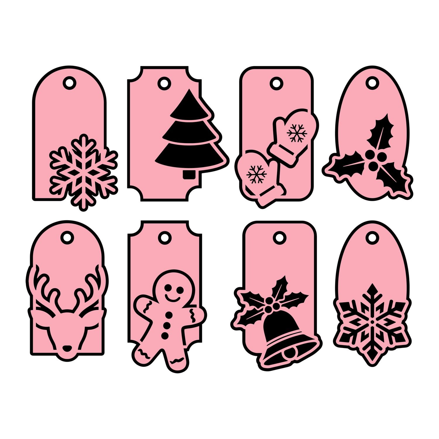 Decorative Christmas Tags SVGs Files