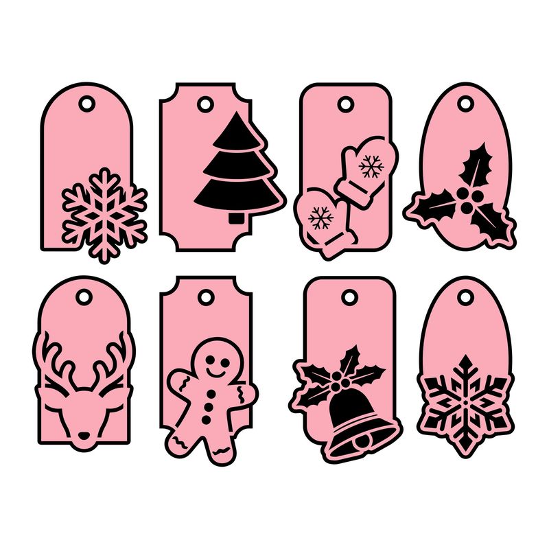 Decorative Christmas Tags SVGs Files