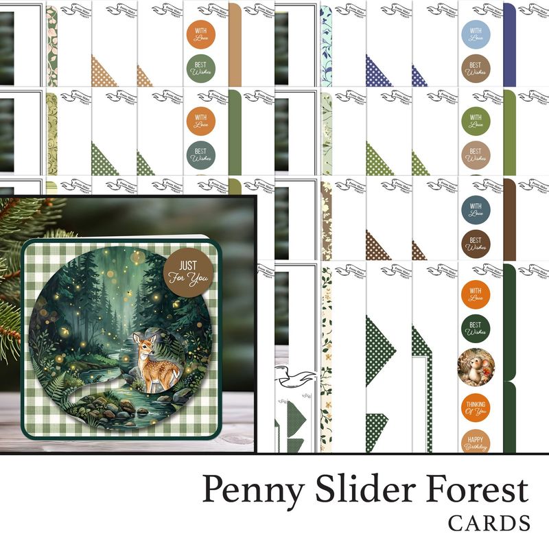 Penny Slider Forest Cards Kinetic Digital Project with Bonus SVGs