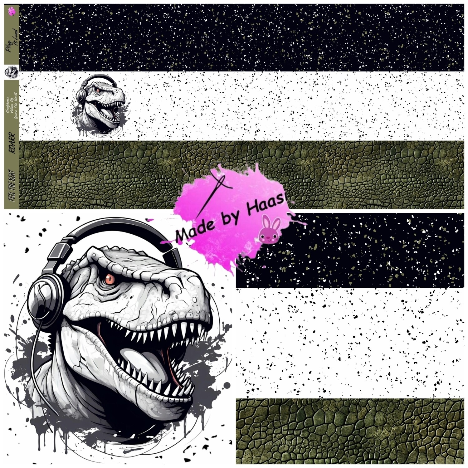 Panel Musik T-Rex Bio French Terry Überbreite