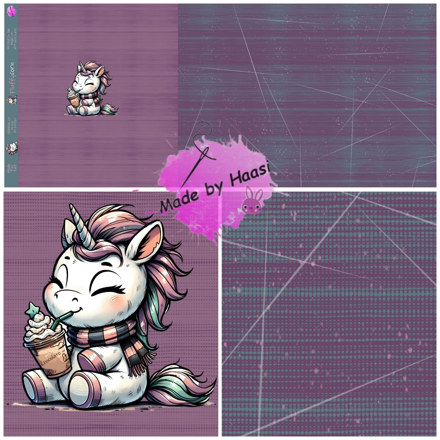 Panel "Fluffycorn" Bio French Terry Überbreite