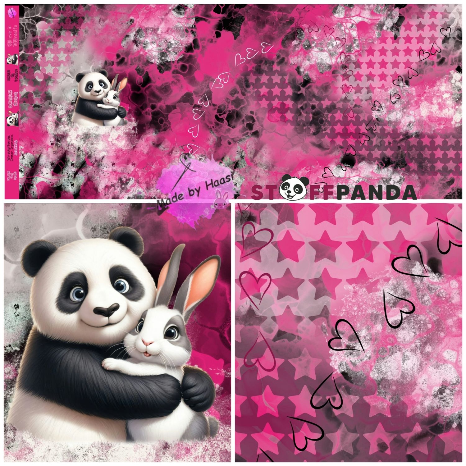 Panel "Gemeinsam Stärker Pink" Bio French Terry Überbreite