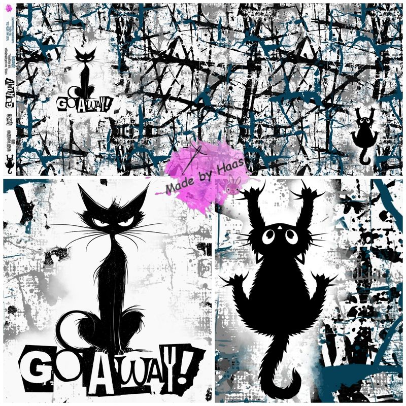 Panel Panel "GoAwayKitty" Bio Jersey Überbreite