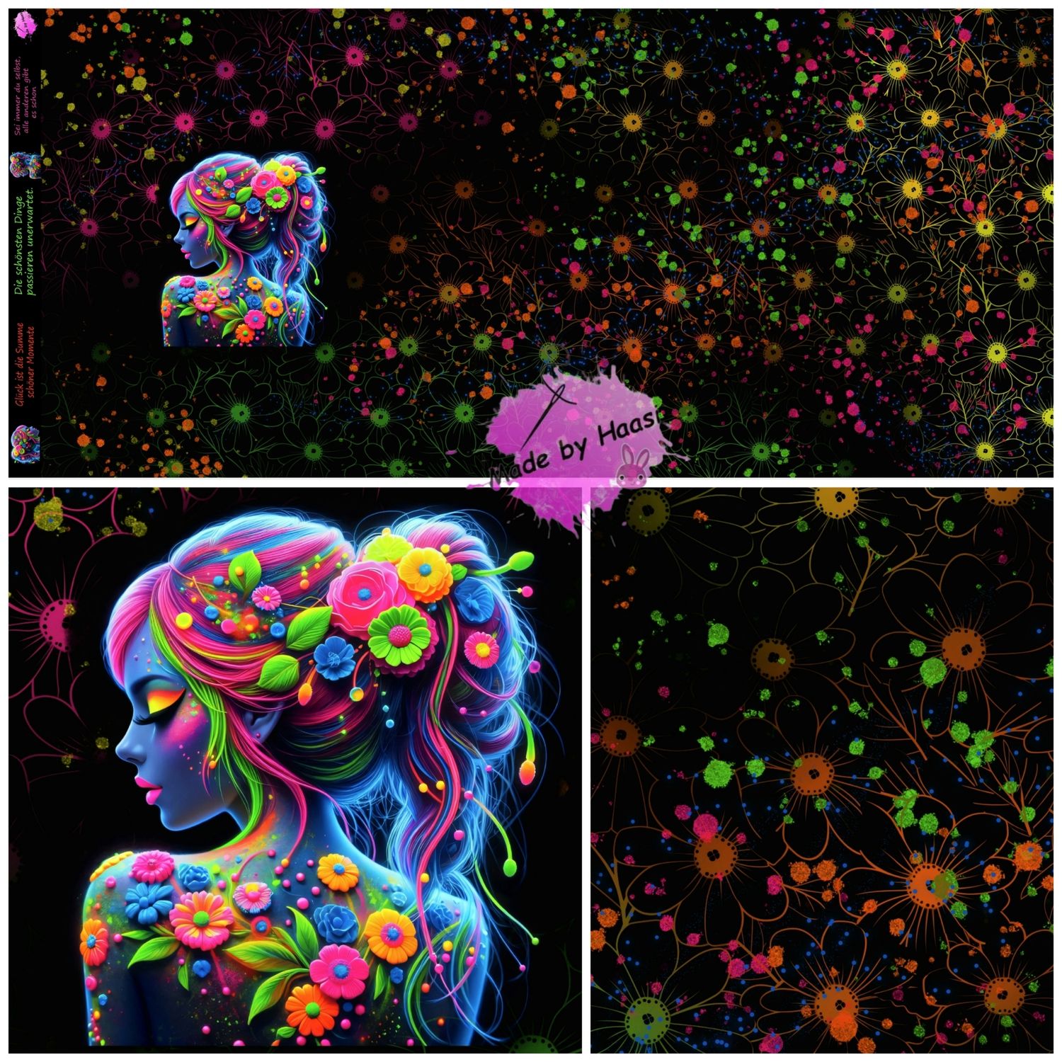 Panel "Neon Girl" Bio Jersey Überbreite 