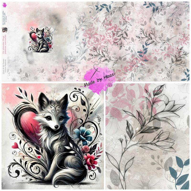 Vorbestellung Panel Vorbestellung Panel "FlowerFox" Bio Jersey Überbreite