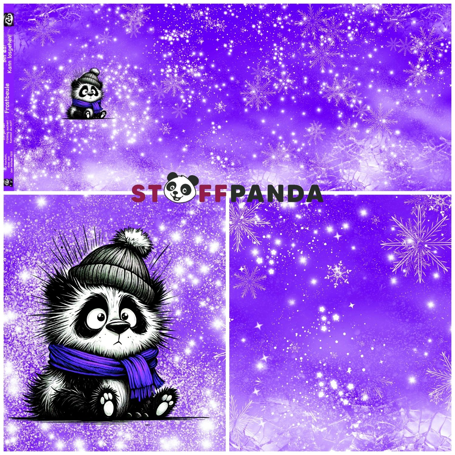 Vorbestellung Panel "Frostbeule lila" Bio French Terry Überbreite EP Stoffpanda 
