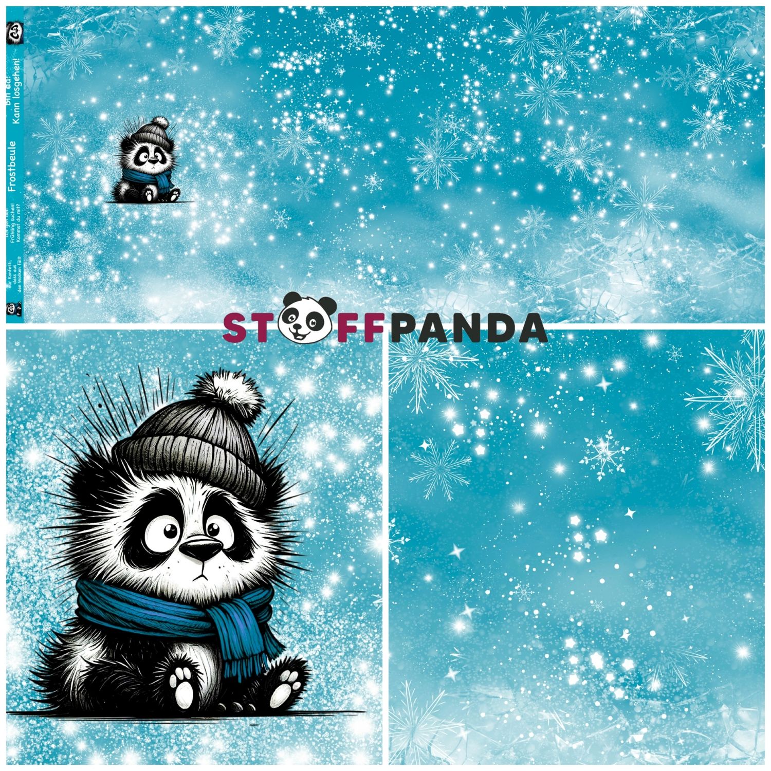 Vorbestellung "Frostbeule blau" Bio French Terry Überbreite EP Stoffpanda 