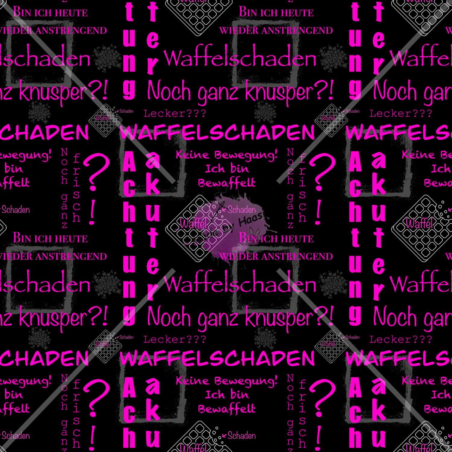 Meterware AO "Waffelschaden pink" Bio FrenchTerry Überbreite 10 cm